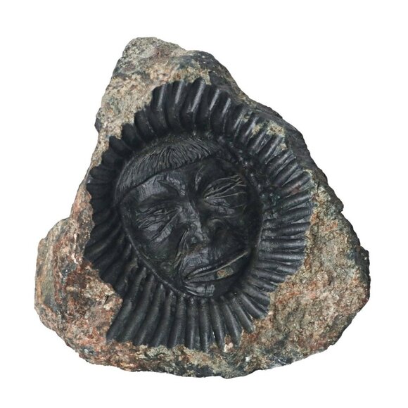 Inuit Stone Sculpture FACE Artist Joseph Shuqslak - Picture 1 of 8